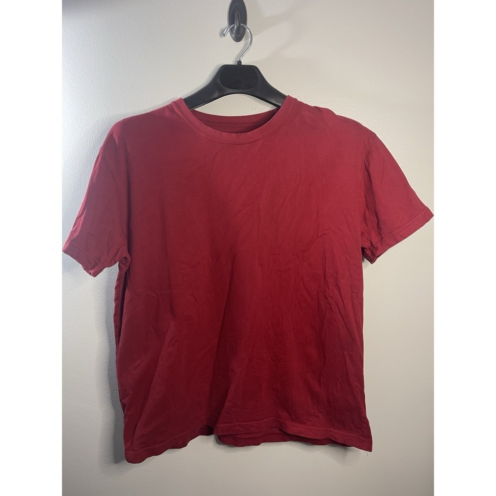 Tek Gear Mens XL Red Short Sleeve Crew Neck 100% Cotton Solid Basic T-Shirt